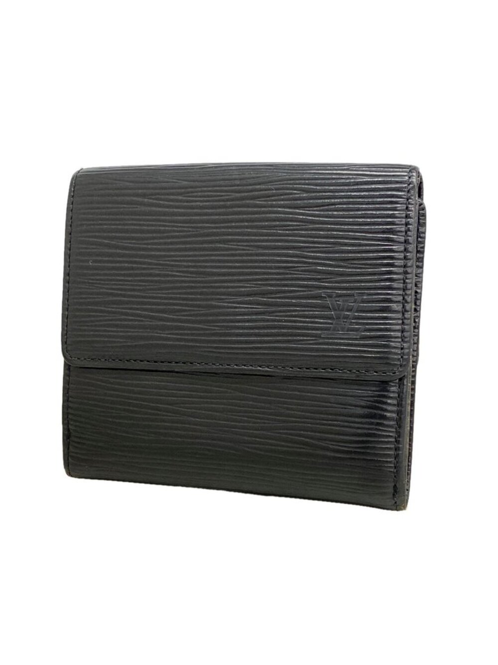 Louis Vuitton Trifold Wallet Epi Portefeuille Elise Noir